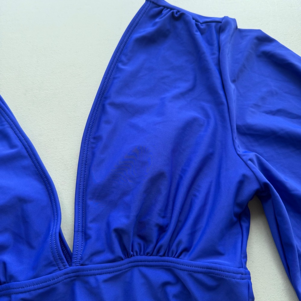 Venus 10 Royal Blue Deep V-Neck Flutter Kimono Sleeve Keeley, One Piece Swimsuit - Picture 8 of 14
